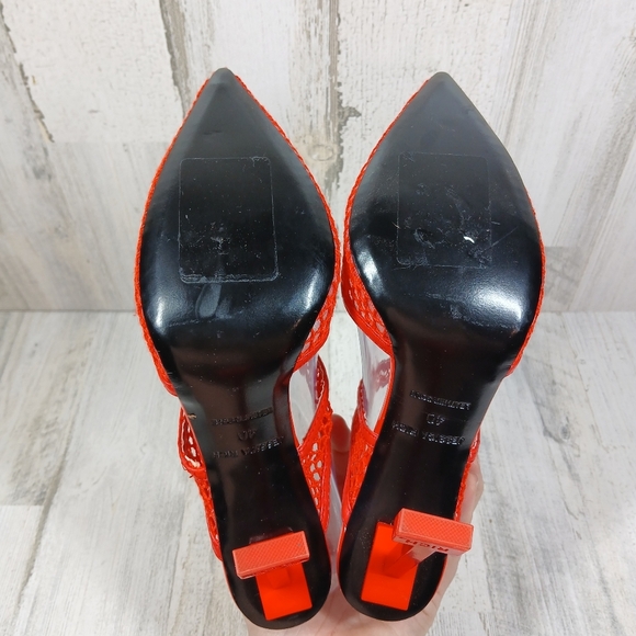 Jessica Rich Ysabelle Red Fishnet Stiletto Evening Party Heels #1355 - Picture 9 of 11